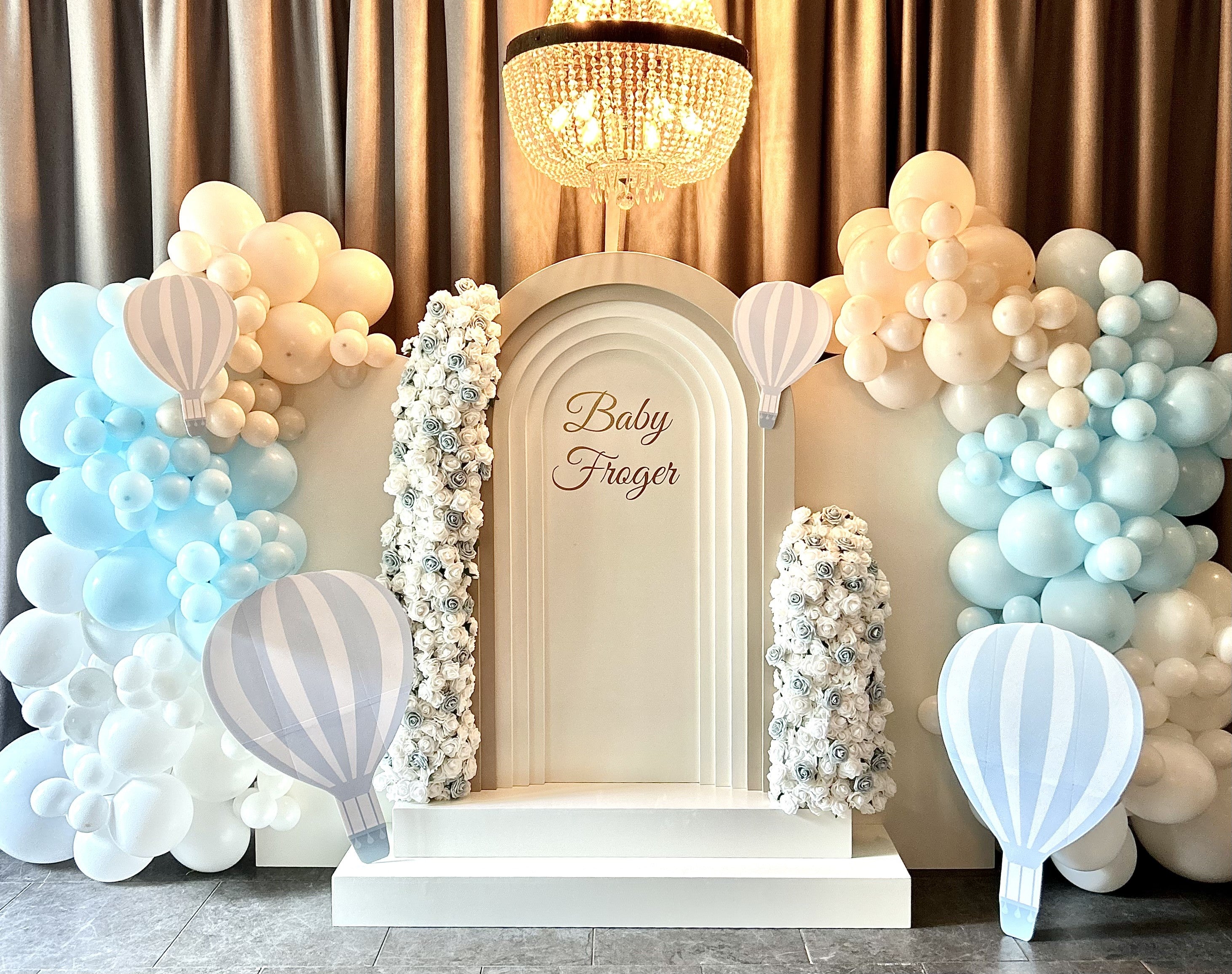 Babyshower luchtballon Backdrop