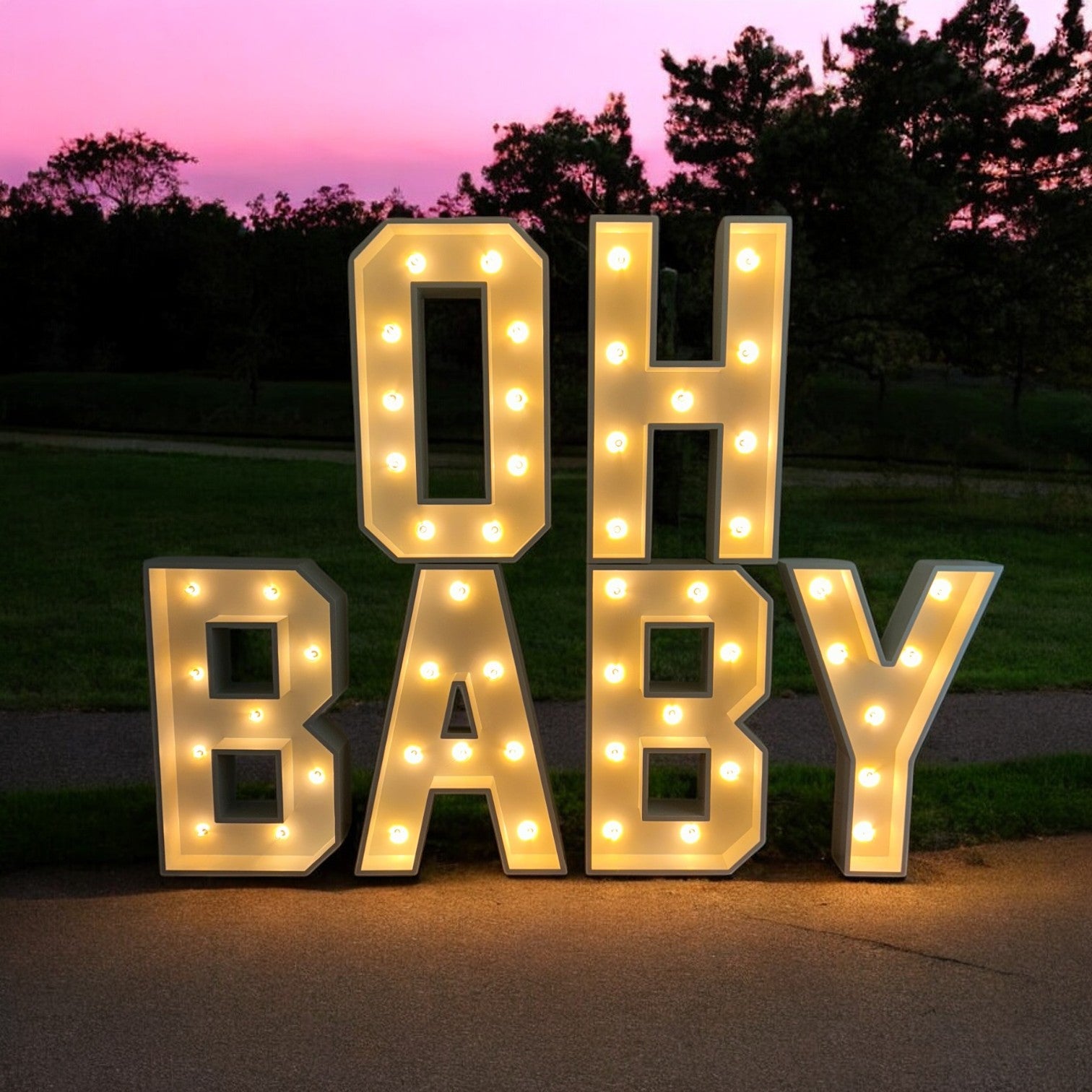 Lichtletters OH BABY, Huren